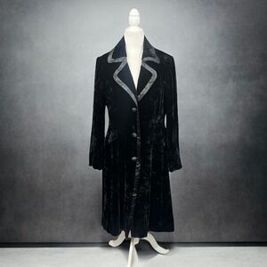 Isabella Bird Silk Blend Velvet Coat Women 6 Black Vampire Goth Whimsigoth